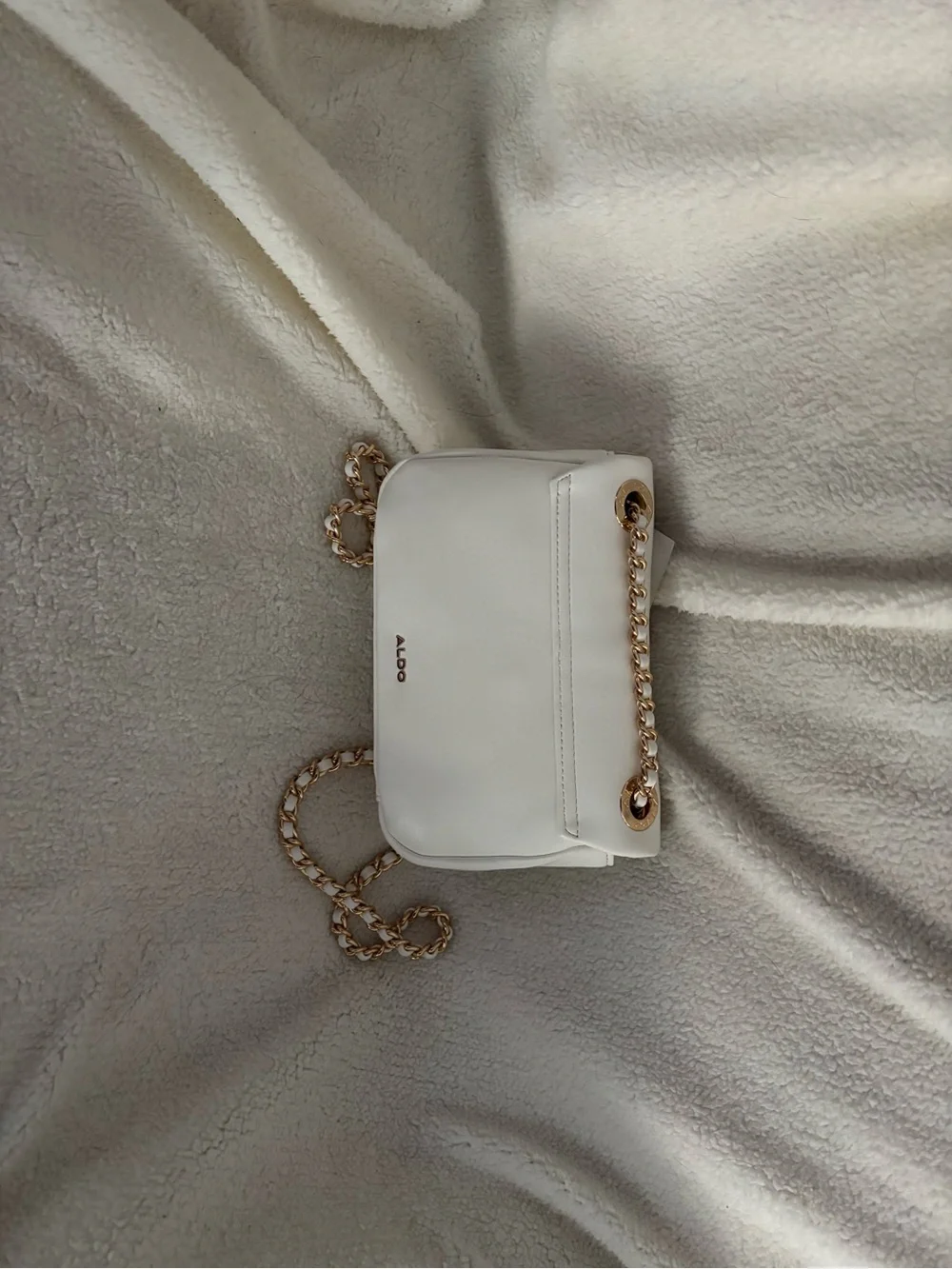 Aldo White Crossbody with Red Strawberry & Bow Accents